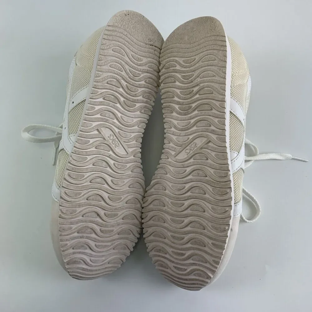ASICS Tiger Runner Ginger Peach White Back Striped Low Lace Up Light Womens 8.5